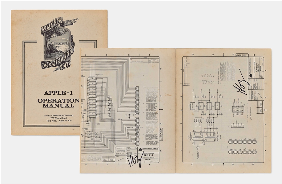 Steve Wozniak Twice-Signed Original Apple-1 Operation Manual from 1976