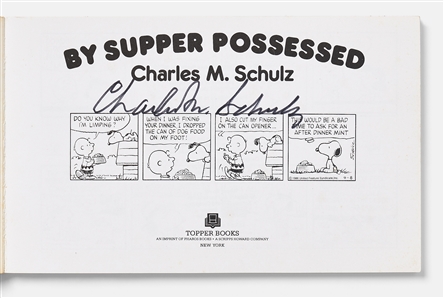Charles Schulz Signed First Edition of a Rare ''Peanuts'' Title, ''By Supper Possessed''