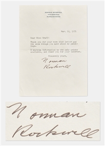 Norman Rockwell Letter Signed from 1971