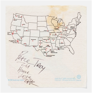 Tupac Shakur and Big Daddy Kane Signed Southwest Airlines Napkins -- Signed in 1996