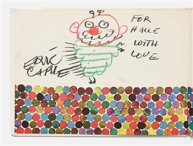 Eric Carle Original Signed Artwork of a Caterpillar, Drawn Within ''The Very Hungry Caterpillar''