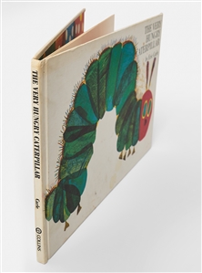 Eric Carle Original Signed Artwork of a Caterpillar, Drawn Within ''The Very Hungry Caterpillar''