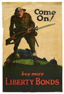 Original World War I Poster with Artwork by Walter Whitehead