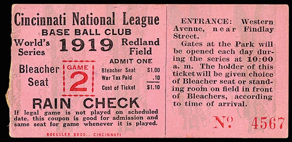 Sell Your 1919 World Series Ticket at Nate D. Sanders Auctions