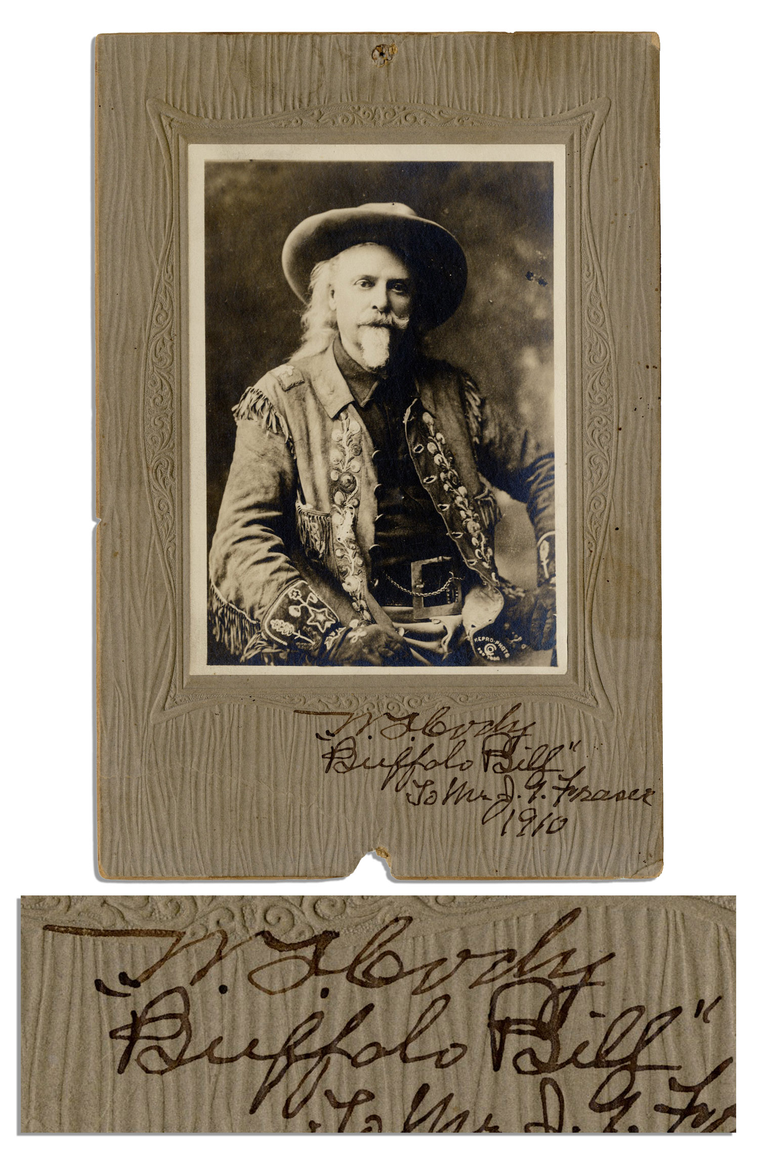 Repro-Autogramm 20x27cm Großfoto William Frederick Cody BUFFALO BILL