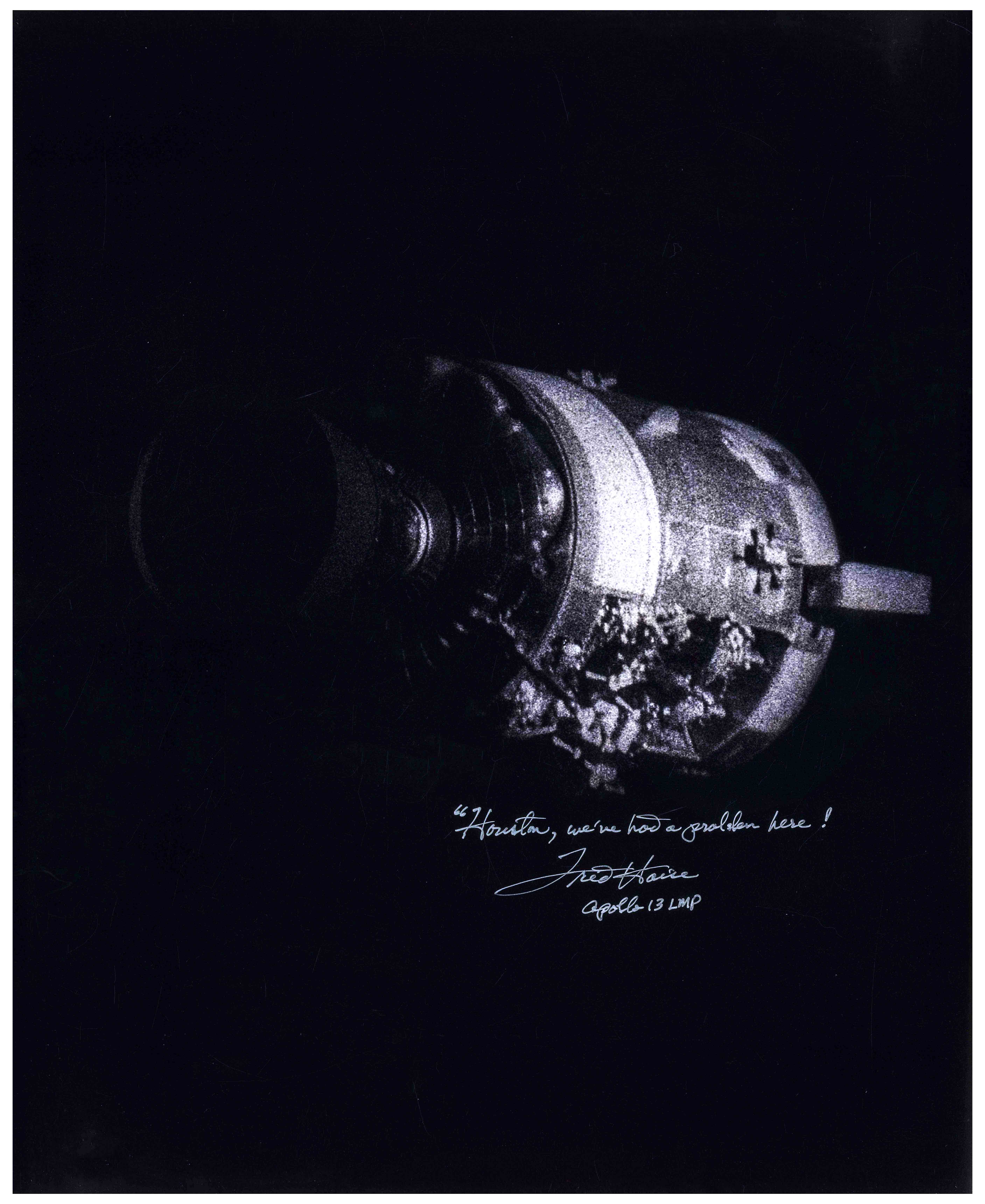 NASA Apollo 13 Astronaut Fred Haise Signed Photo Houston Problem 