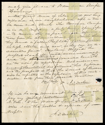  Quaker Margaret Fox autograph letter signed