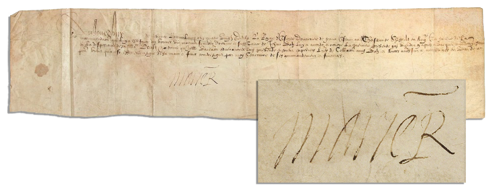 Queen Elizabeth I warrant document signed