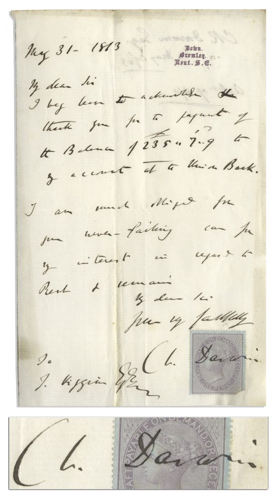 Charles Darwin Autograph